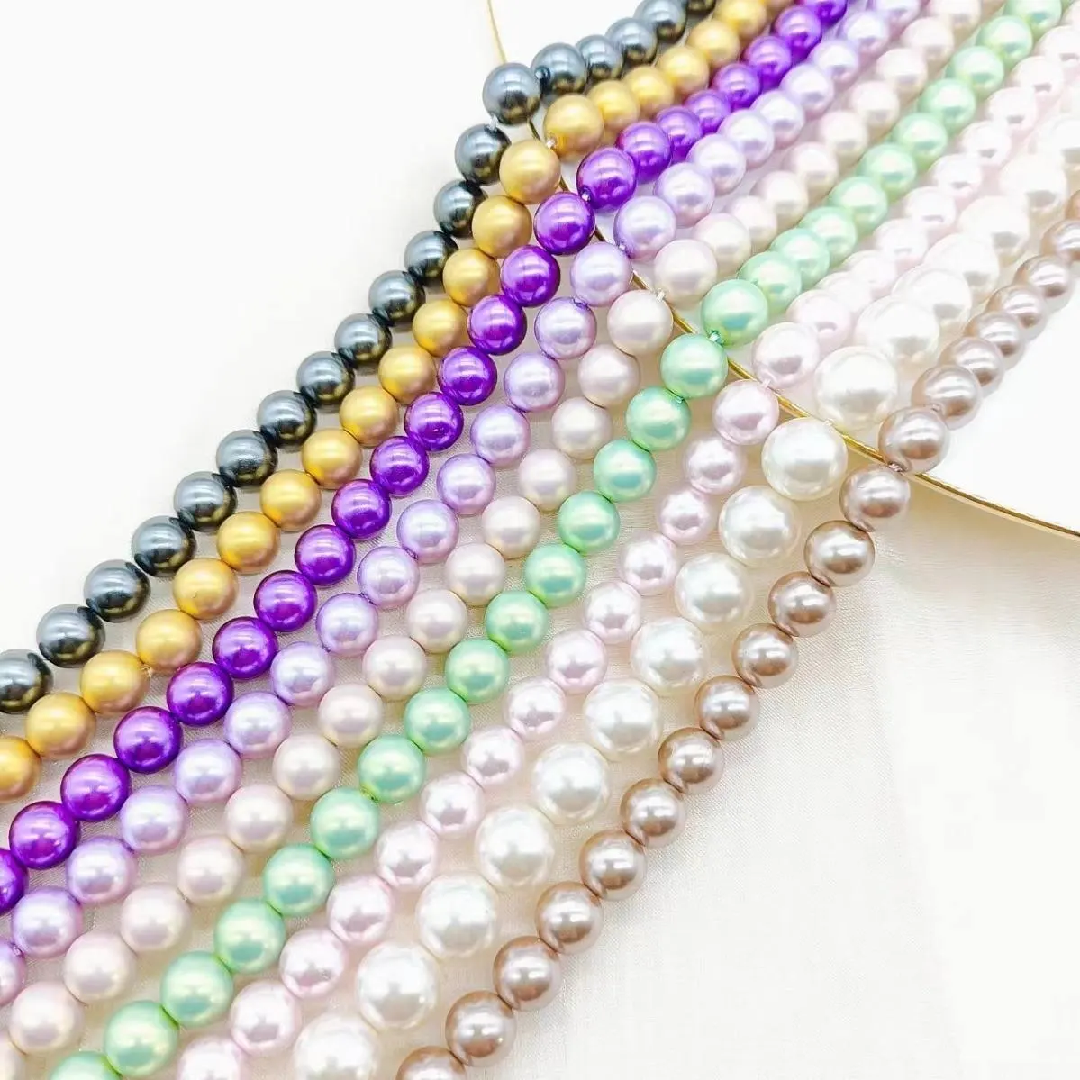 Rice Potato Shape Glass Faux Pearl Loose Beads for DIY Jewelry & Crafts