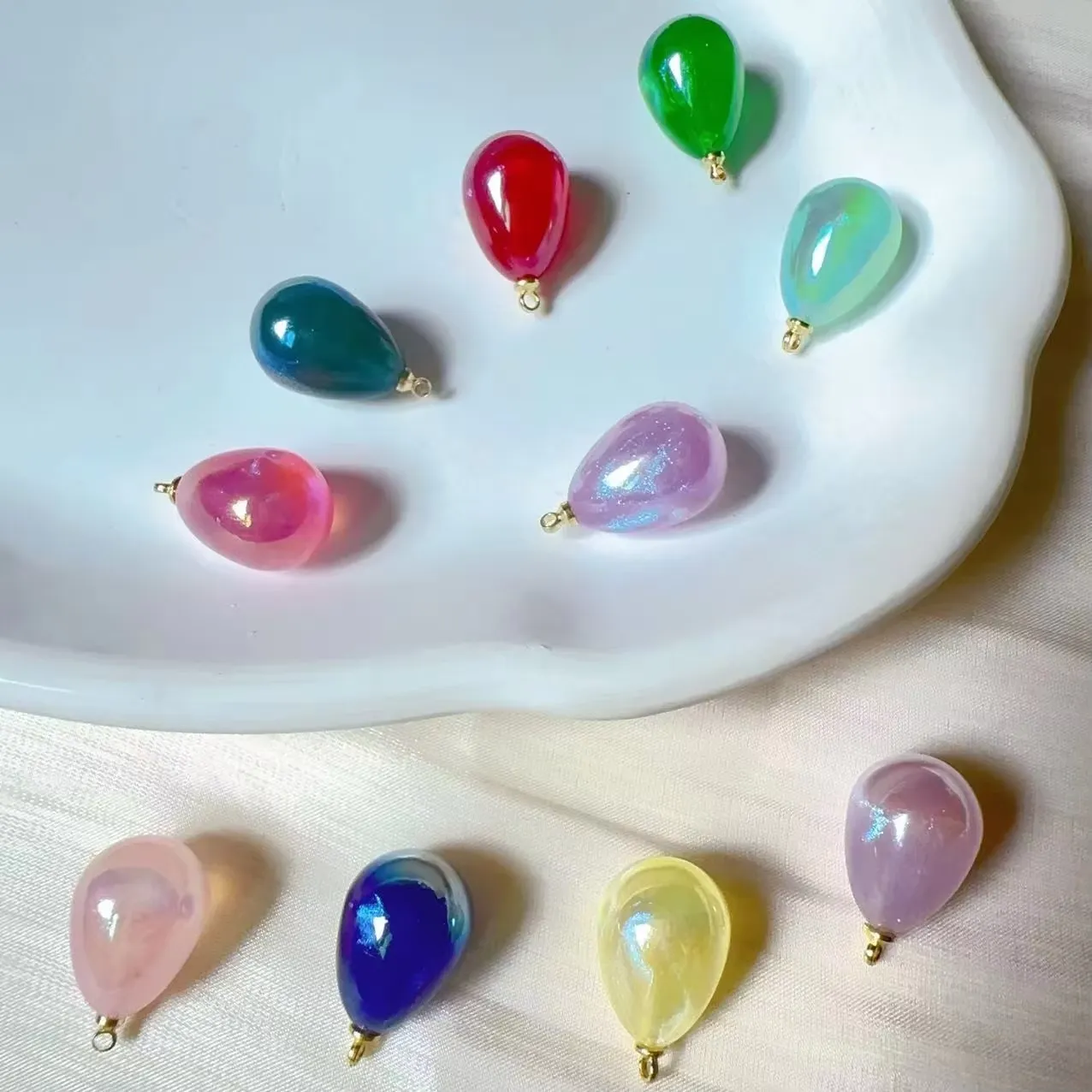 Colorful Water Drop AAAA Grade Synthetic Faux Pearl Beads Mixed Color Loose Pearls for Jewelry Making Accessories