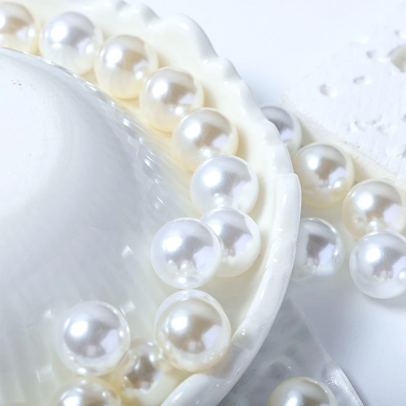 White Round Synthetic Pearl Beads 6mm 8mm 18mm Faux Pearl Beads for Jewelry Making Supplies
