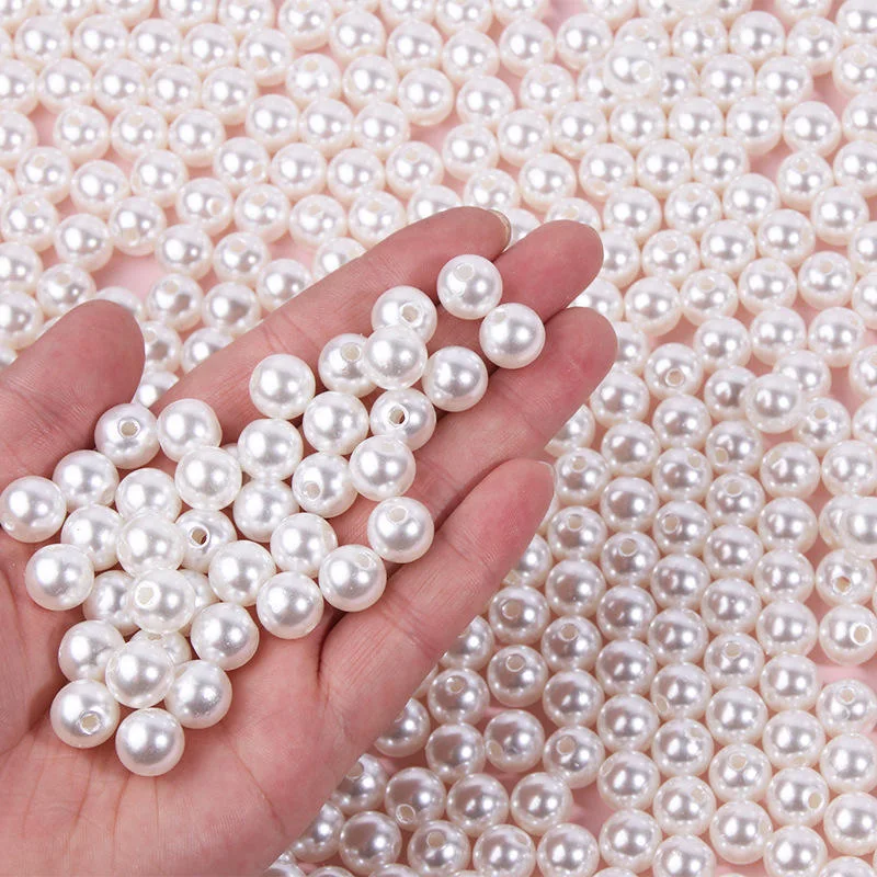 White Synthetic Pearl Beads 4-12mm Rice Baroque Shape Loose Pearls for Jewelry Making Accessories