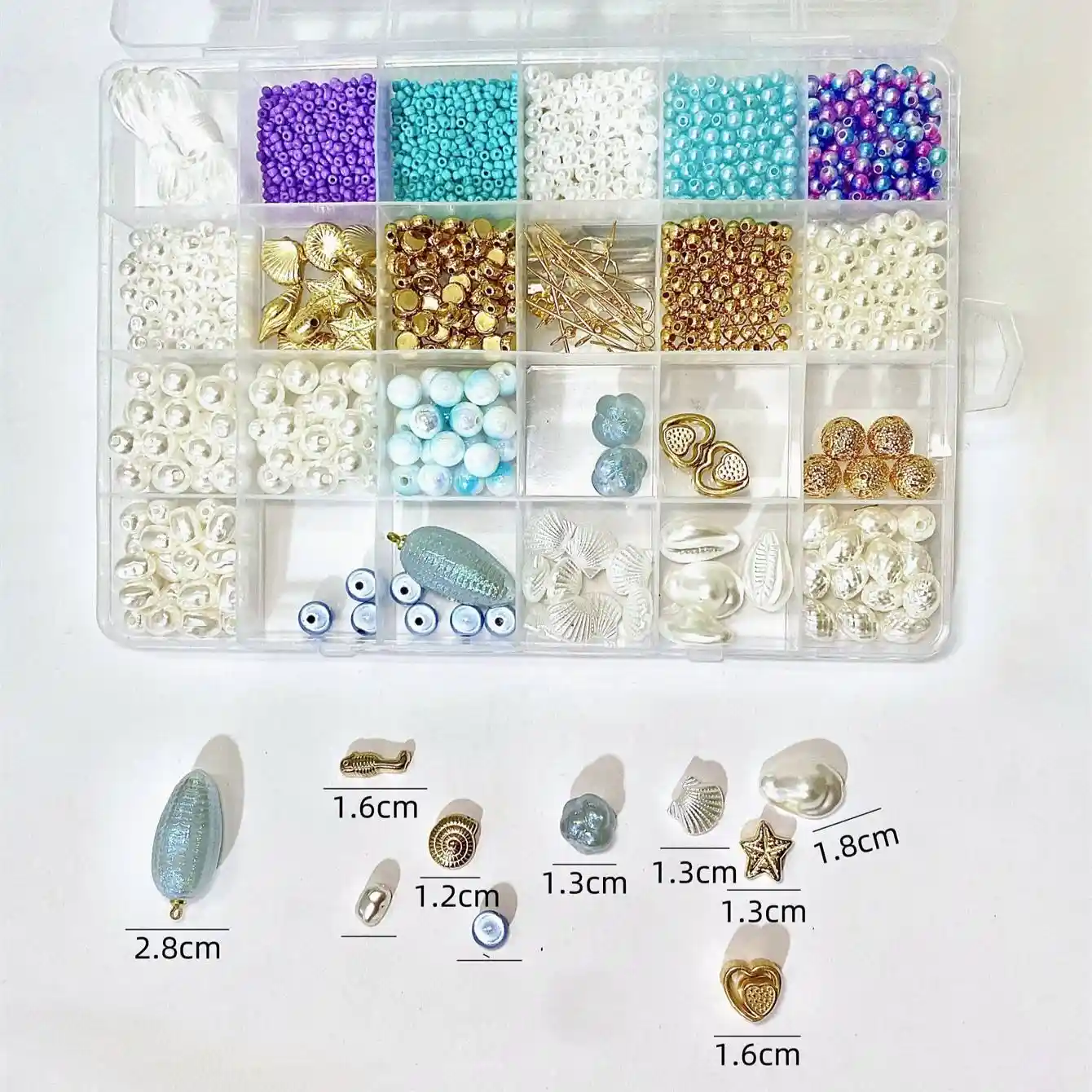 Wholesale 24 Grid Glass Plastic Pearl Beads DIY Jewelry Making Toy Set for Kids Fantasy Science Fiction Craft