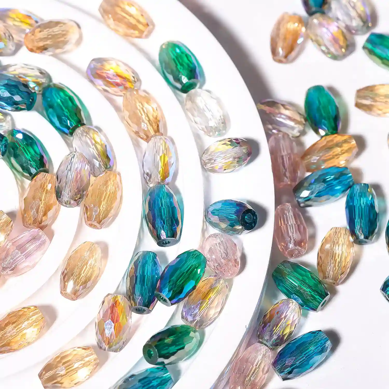 Wholesale Oval Fish Shape Crystal Waist Drum Beads Multicolor Spacer Beads Barrel Hole Beads for DIY Jewelry Making
