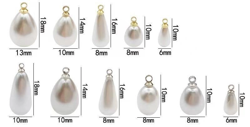 High-Brightness Teardrop Pendant ABS Faux Pearl Glass Beads for DIY Jewelry Making
